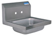 BK Resources BKHS-W-1410-4D Stainless Steel Hand Sink 2 Holes, 3-1/2" Drain 14”x10”x5”