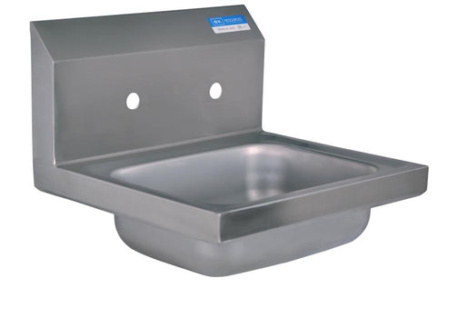 BK Resources BKHS-W-1410-8 Stainless Steel Hand Sink, 2 Holes, 1-7/8" Drain 8" OC, 14”x10”x5”