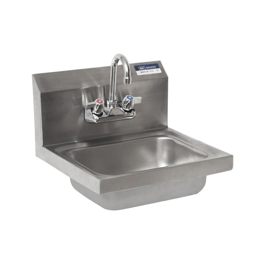 BK Resources BKHS-W-1410-P-G Stainless Steel Hand Sink w/ Faucet, 2 Holes, 1-7/8" Drain 14”x10”x5”