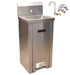 BK Resources BKHS-W-1410-PED-P-G Hand Sink With Pedestal, Faucet, 1 Hole, 1-7/8" DR 14”x10”x5”
