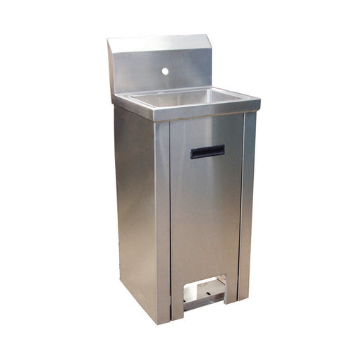 BK Resources BKHS-W-1410-PED Stainless Steel Hand Sink w/ Pedestal, 1 Hole, 1-7/8" DR 14”x10”x5”