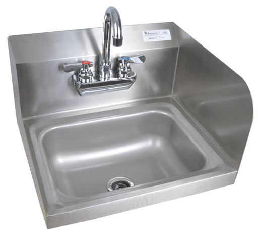 BK Resources BKHS-W-1410-RS-P-G Stainless Steel Hand Sink With Eye Wash Station, Faucet 14”x10”x5”