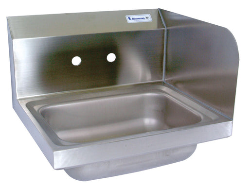 BK Resources BKHS-W-1410-RS Stainless Steel Hand Sink, Right Side Splash 1-7/8" DR 2 Holes