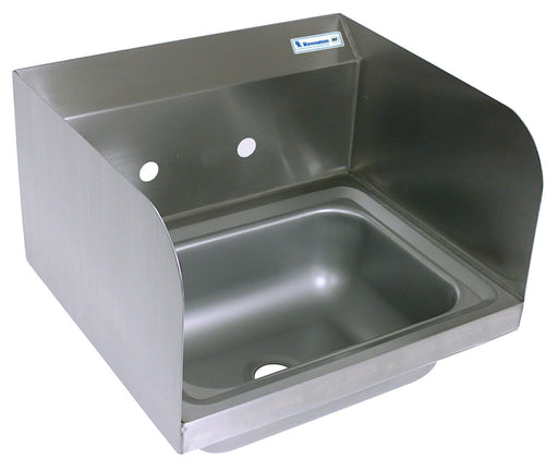 BK Resources BKHS-W-1410-SS Stainless Steel Hand Sink With Side Splashes, 2 Holes 14”x10”x5”