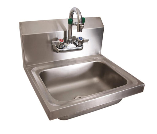 BK Resources BKHS-W-1410EY-P-G Stainless Steel Hand Sink w/ Eye Wash Station, Faucet 14”x10”x5”