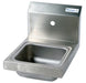 BK Resources BKHS-W-SS-1 Space Saver Stainless Steel Hand Sink, 1 Hole, 9" x 9" x 5"