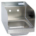 BK Resources BKHS-W-SS-SS Space Saver Stainless Steel Hand Sink Side Splashes 2 Holes 9"x9"x5"