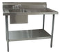 BK Resources BKMPT-3048S-L-P-G Stainless Steel Prep Table with Marine Edge 48" x 30" Left Side Sink with Faucet