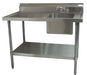 BK Resources BKMPT-3060G-R-P-G Stainless Steel Prep Table with Sink Right Side 6" Backsplash Faucet 60" W x 30" D