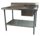 BK Resources BKMPT-3060G-R Stainless Steel Prep Table with Sink Right Side 6" Backsplash 60" W x 30" D