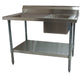BK Resources BKMPT-3072G-R Stainless Steel Prep Table with Sink Right Side 6" Backsplash 72" W x 30" D