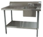 BK Resources BKMPT-3072S-R-P-G Stainless Steel Prep Table with Sink Right Side 6" Backsplash Faucet 72" W x 30" D