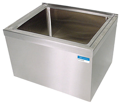 BK Resources BKMS-1620-6 Stainless Steel Mop Sink W/Floor Mount, Includes Basket Drain 16X20X6D