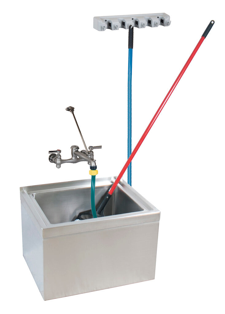 BK Resources BKMS2-1620-6-KIT 
Stainless Steel Mop Sink Kit with Floor Mount 6X20X6D