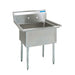 BK Resources BKS-1-15-14 Stainless Steel 1 Compartment Sink w/ 15X15X14D Bowl
