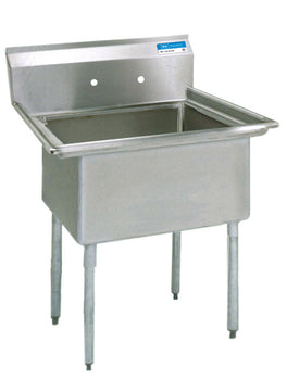 BK Resources BKS-1-1620-12 Stainless Steel 1 Compartment Sink w/ 16X20X12D Bowl