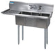 BK Resources BKS-3-1014-10-15LS Stainless Steel 3 Compartment Sink Legs & Bracing 15"Left Drainboard 10X14X10D