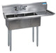 BK Resources BKS-3-1014-10-15RS Stainless Steel 3 Compartment Sink Legs & Bracing 15" Right Drainboard 10X14X10D