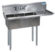 BK Resources BKS-3-1014-10-15R Stainless Steel 3 Compartment Convenience Store Sink 15" Right Drainboard 10X14X10D