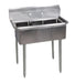 BK Resources BKS-3-1014-10S Stainless Steel 3 Compartment Convenience Store Sink Legs & Bracing 10X14X10D
