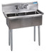 BK Resources BKS-3-1014-10 Stainless Steel 3 Compartment Convenience Store Sink w/ 10X14X10D Bowls