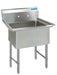 BK Resources BKS6-1-1620-14S Stainless Steel 1 Compartment Sink, 10" Riser 16X20X14D Bowls