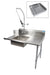 BK Resources BKSDT-36-R-SS-P3-G 36" Right Side Soiled Dish Table Pre-Rinse Bundle Stainless Steel