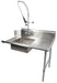 BK Resources BKSDT-48-R-SS-P-G 48" Right Side Soiled Dish Table Pre-Rinse Bundle Stainless Steel
