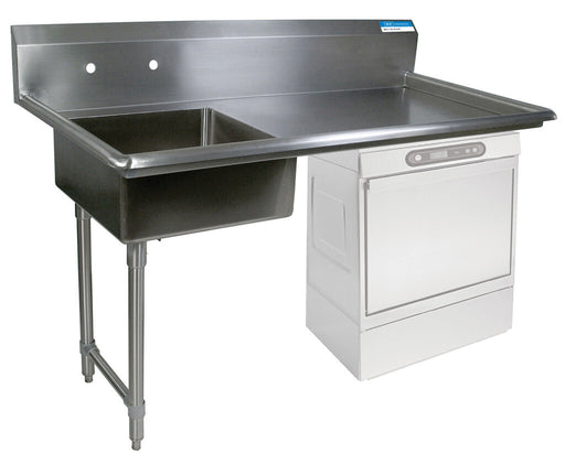 BK Resources BKUCDT-60-L-SS 60" Left Side Undercounter Stainless Steel Dish Table Kit