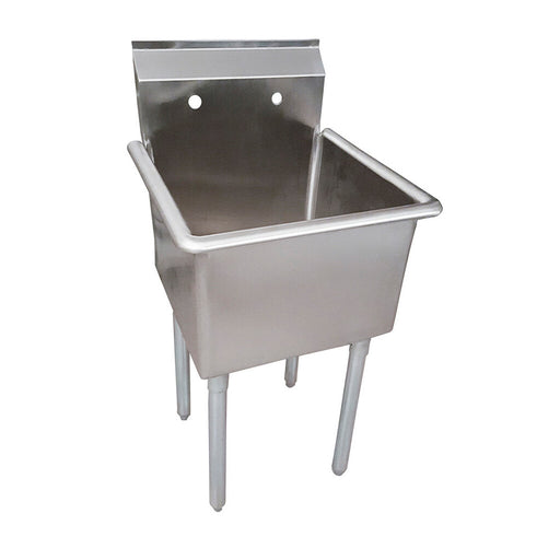 BK Resources BKUS-1-18-14 Stainless Steel 1 Compartment Utility Sink Galvanized Legs 18X18X14D Bowl