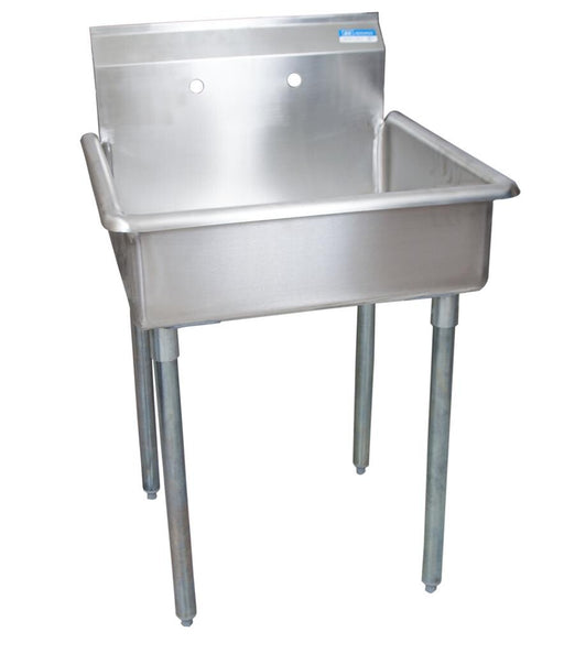 BK Resources BKUS6-1-2421-8 Stainless Steel 1 Compartment Utility Sink Galvanized Legs 24X21X8 Bowl