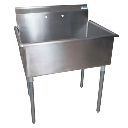 BK Resources BKUS6-1-3624-14 Stainless Steel 1 Compartment Utility Sink Galvanized Legs 36X24X14 Bowl