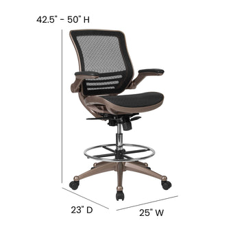 Black/Gold Mesh Drafting Chair