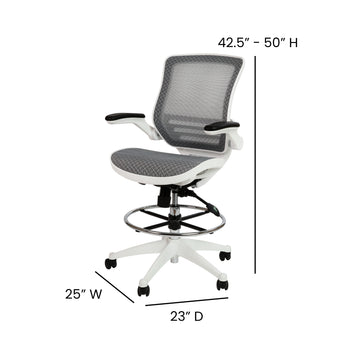 Gray/White Mesh Drafting Chair