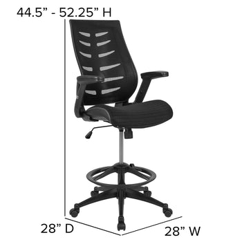 Black Mesh Drafting Chair