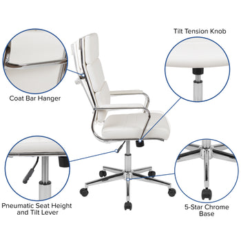 White LeatherSoft Office Chair