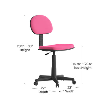 Dark Pink Low Back Task Chair