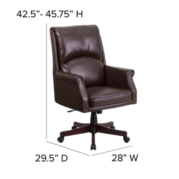 Brown High Back Leather Chair