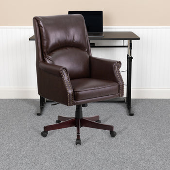 Brown High Back Leather Chair