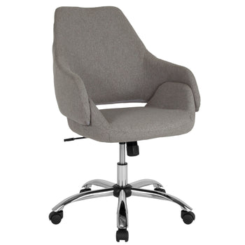 Lt Gray Fabric Mid-Back Chair