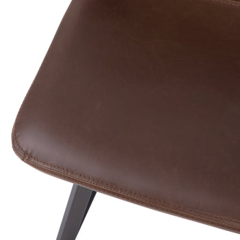 2PK 24" Brown Leather Stools
