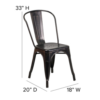 Black Metal Chair-Black Seat