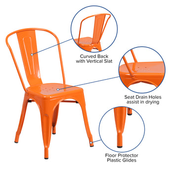 Orange Metal Chair
