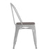 White Metal Chair-Gray Seat
