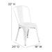 White Metal Chair-Mint Seat