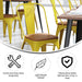Yellow Metal Chair-Teak Seat