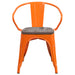 Orange Metal Chair With Arms
