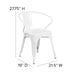 White Metal Chair With Arms