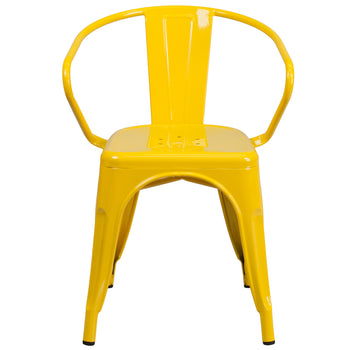 Yellow Metal Chair With Arms