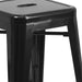 24" Black No Back Metal Stool